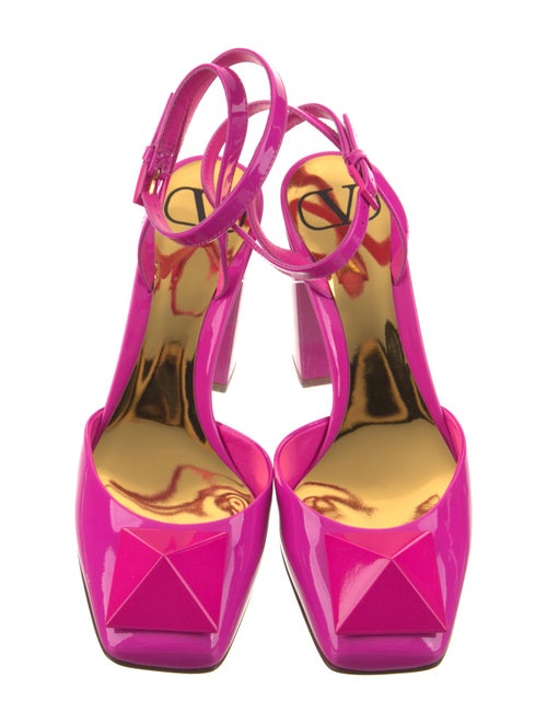 Valentino Rockstud Accents Patent Leather Slingback Pumps