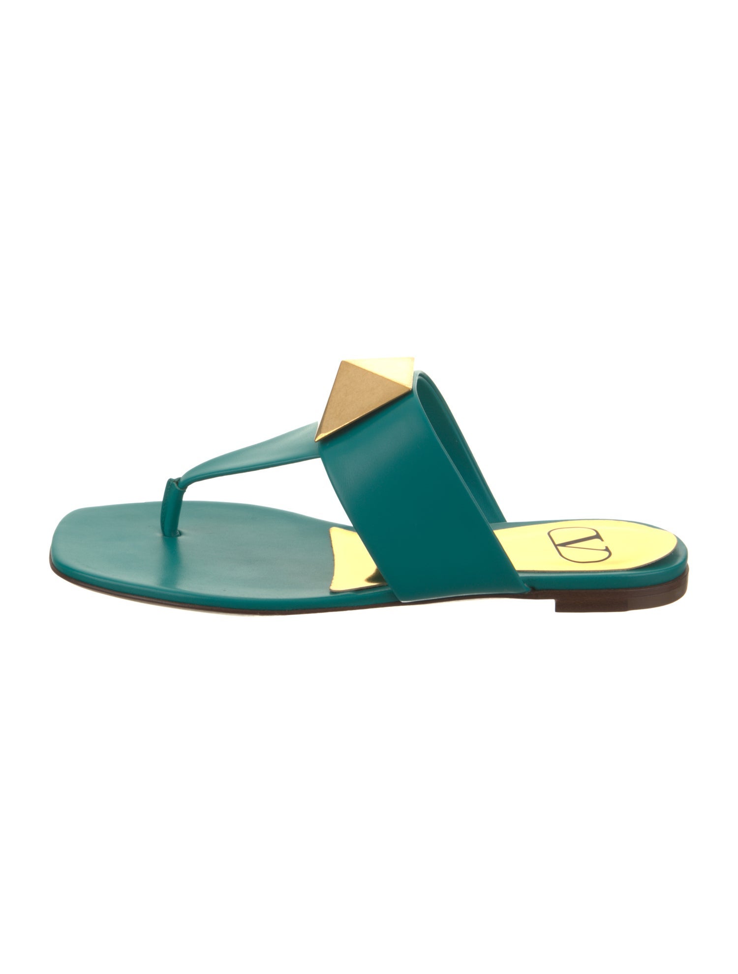 Valentino Rockstud Accents Leather Slides w/ Tags