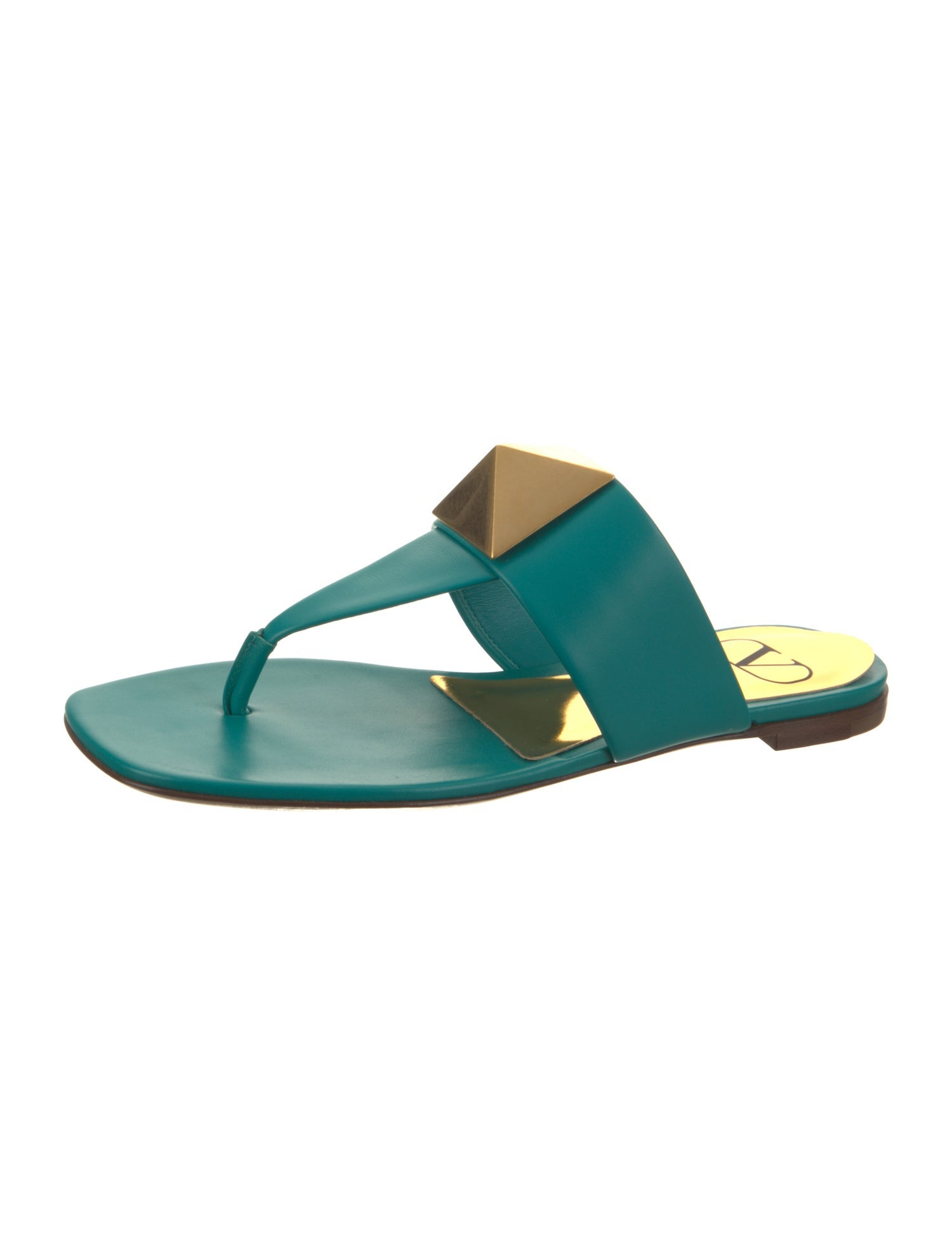 Valentino Rockstud Accents Leather Slides w/ Tags