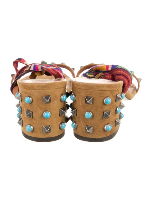 Valentino Rockstud Accents Suede Slingback Sandals