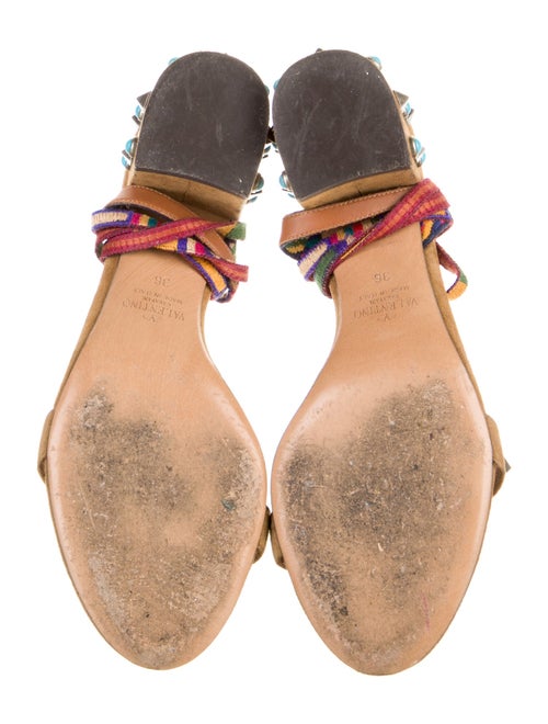 Valentino Rockstud Accents Suede Slingback Sandals