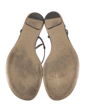 Valentino Leather T-Strap Sandals