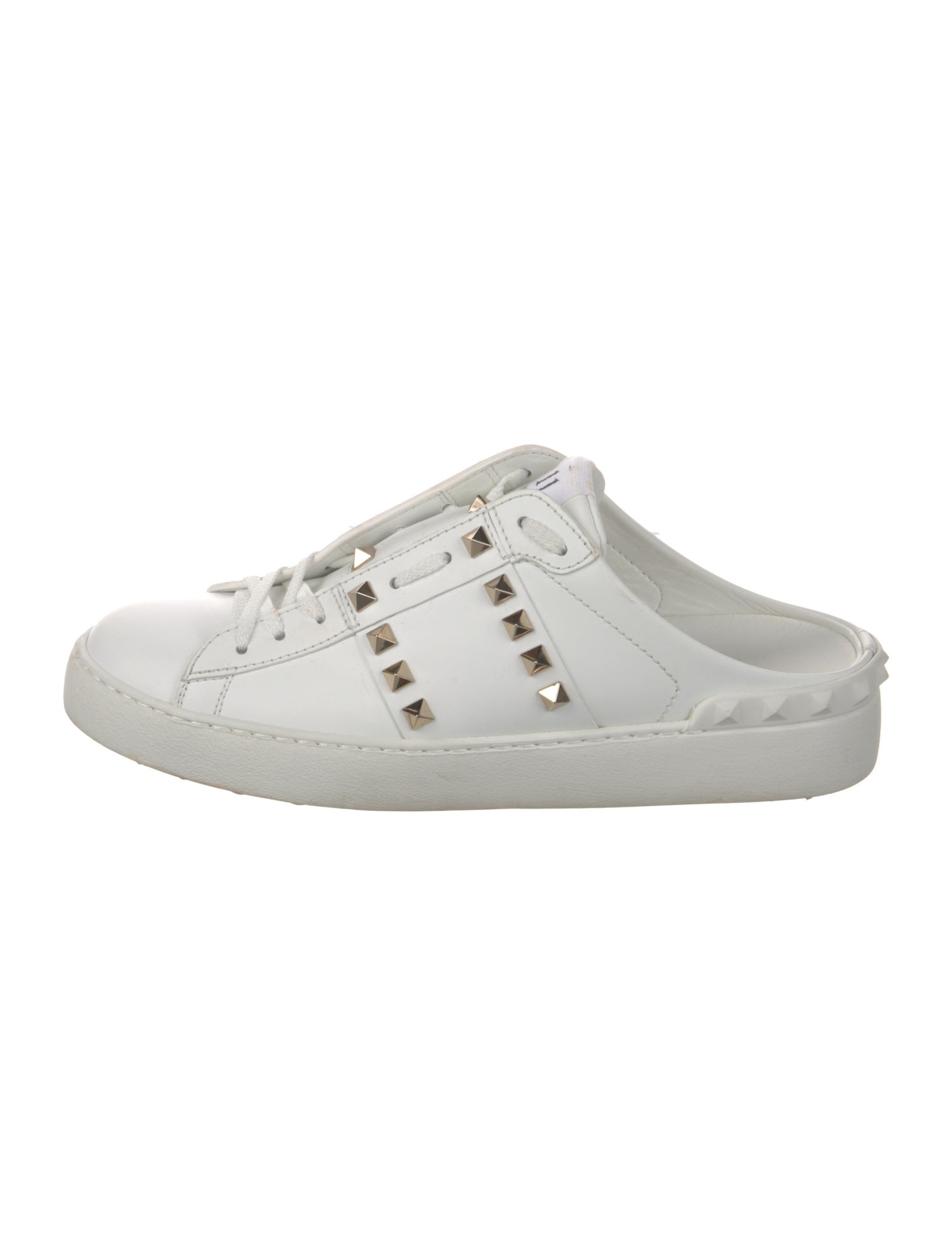 Valentino Rockstud Accents Leather Sneakers