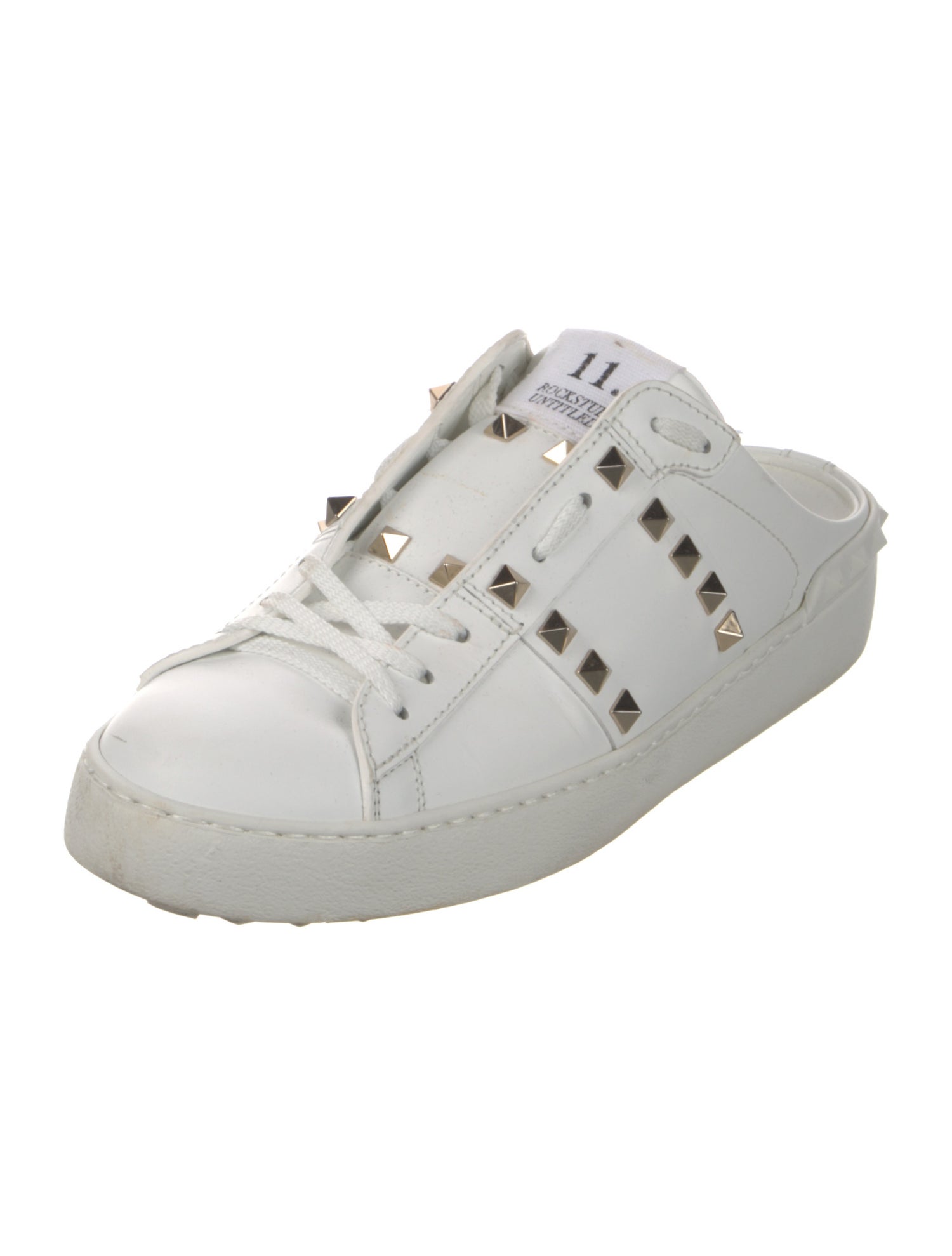 Valentino Rockstud Accents Leather Sneakers