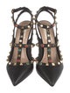 Valentino Rockstud Accents Leather T-Strap Pumps