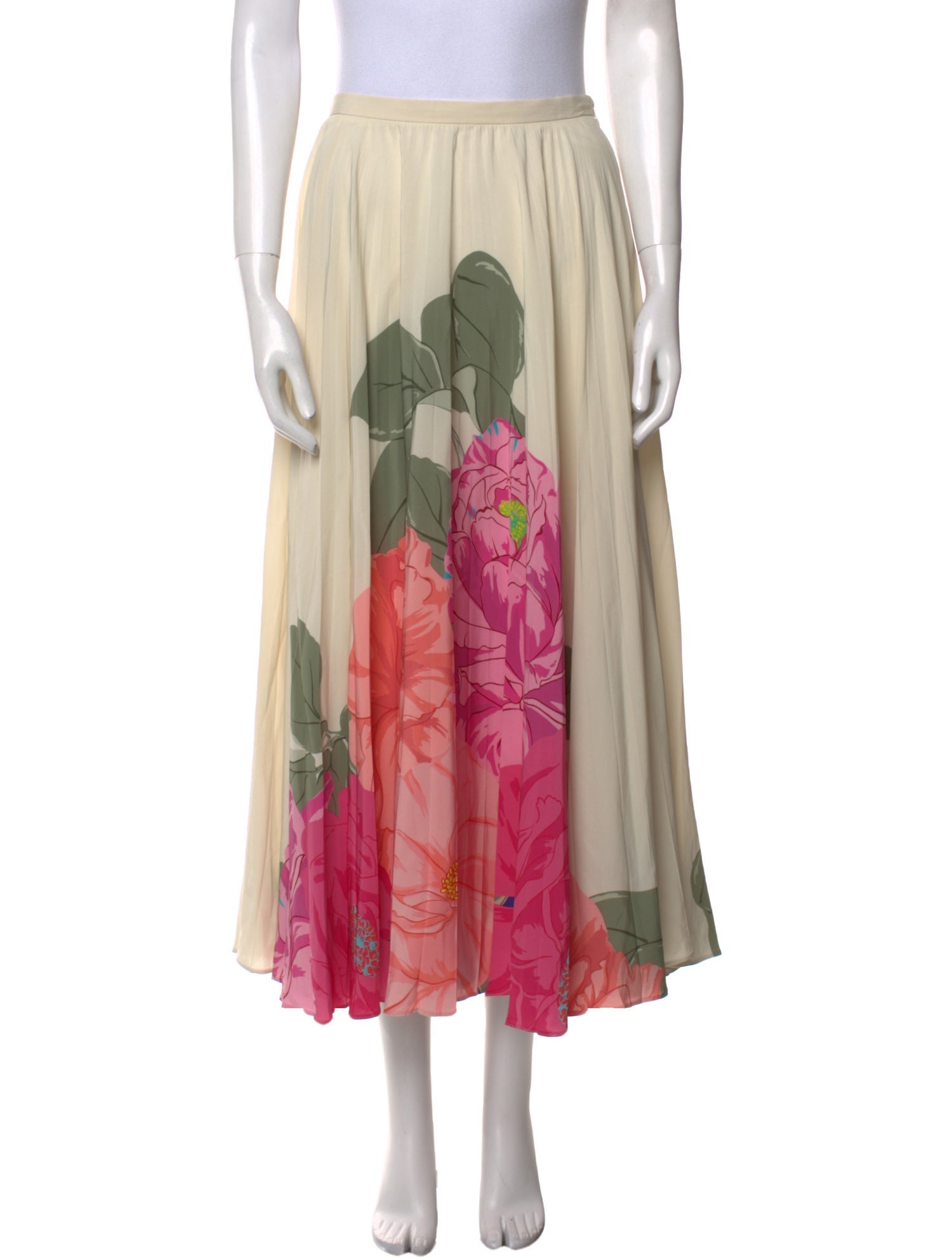 Valentino Floral Print Midi Length Skirt