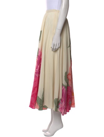 Valentino Floral Print Midi Length Skirt