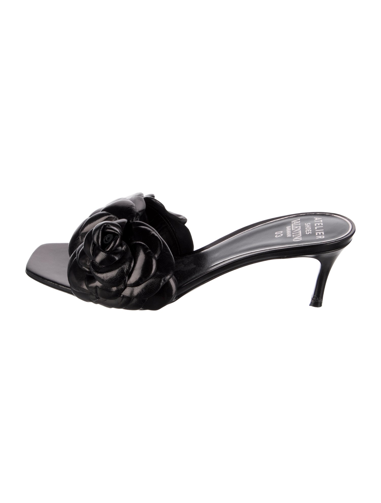 Valentino Mambo Rose Print Leather Slides