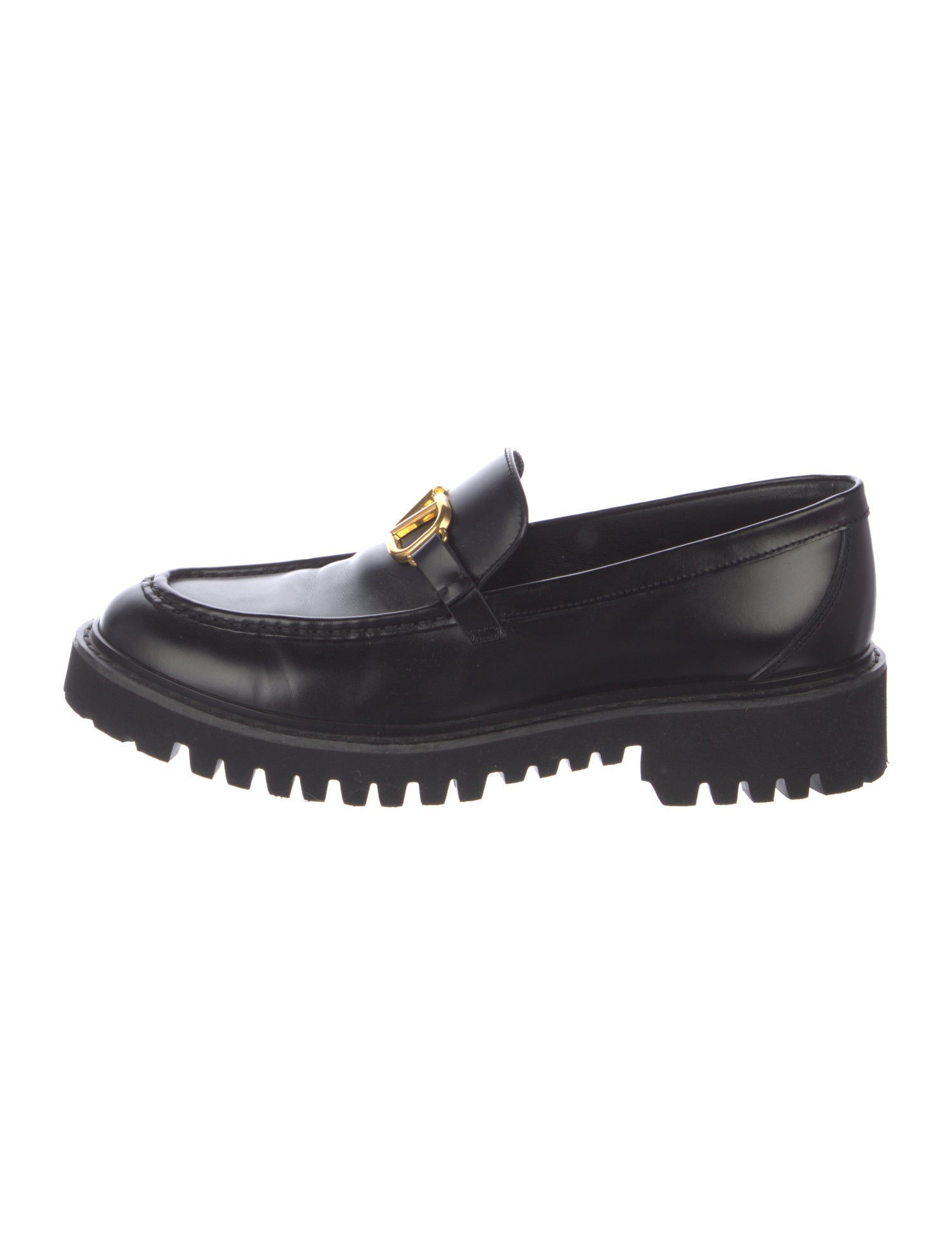 Valentino Signature Logo Leather Loafers