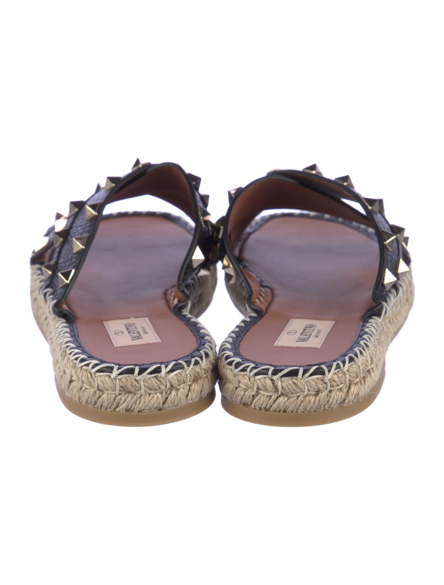 Valentino Rockstud Accents Leather Espadrilles