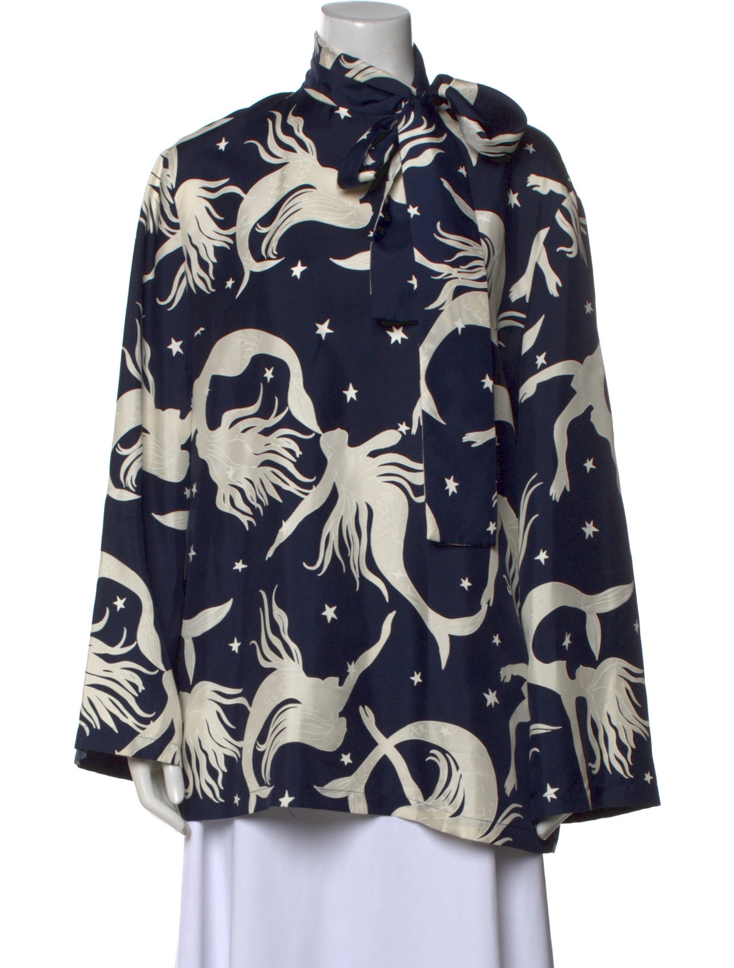 Valentino Silk Floral Print Button-Up Top