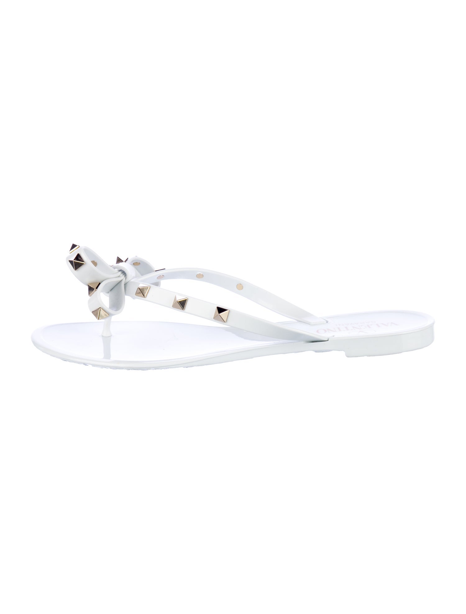 Valentino Rockstud Accents Rubber Flip Flops