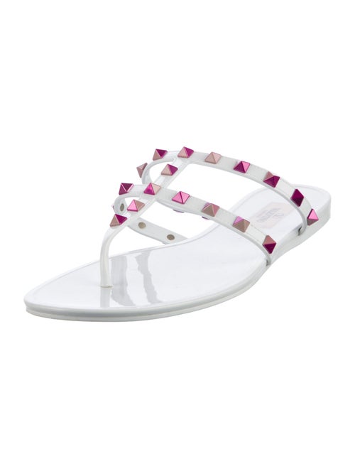 Valentino Rockstud Accents Rubber Slides