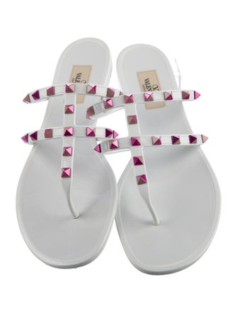 Valentino Rockstud Accents Rubber Slides