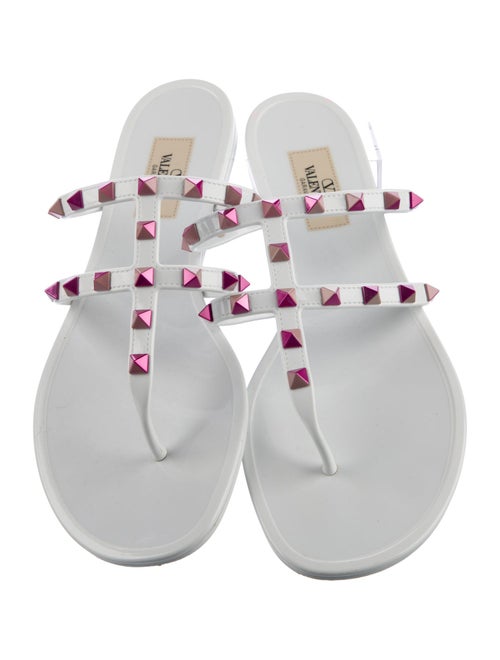 Valentino Rockstud Accents Rubber Slides