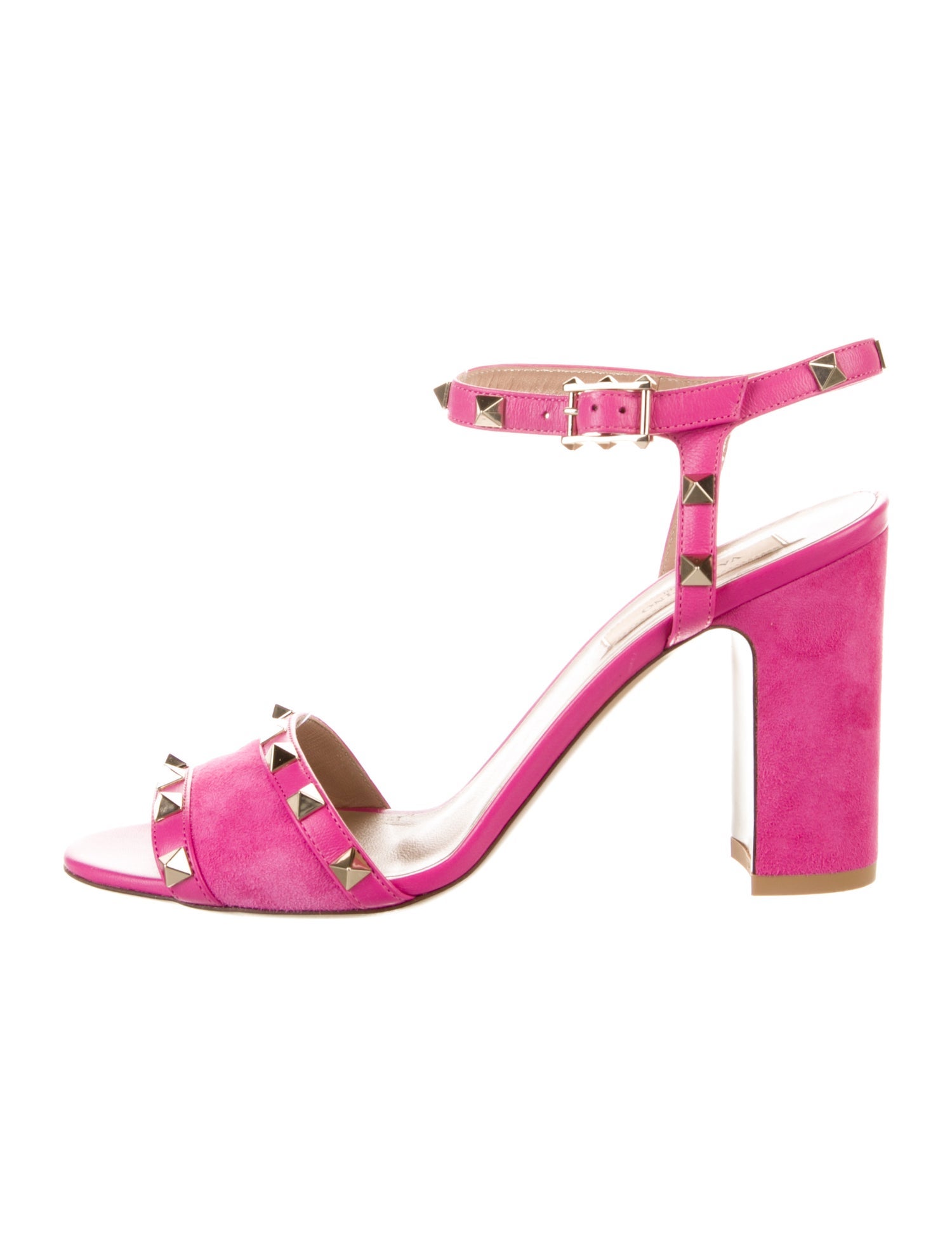 Valentino Rockstud Accents Suede Sandals
