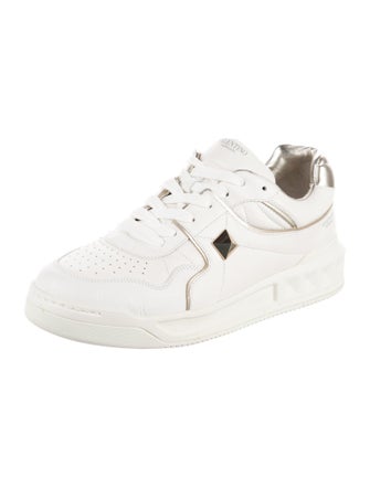 Valentino Rockstud Accents Leather Sneakers