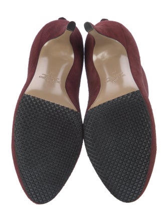 Valentino Suede Ruffle Embellishment Pumps