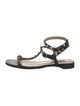 Valentino Rockstud Accents Leather T-Strap Sandals