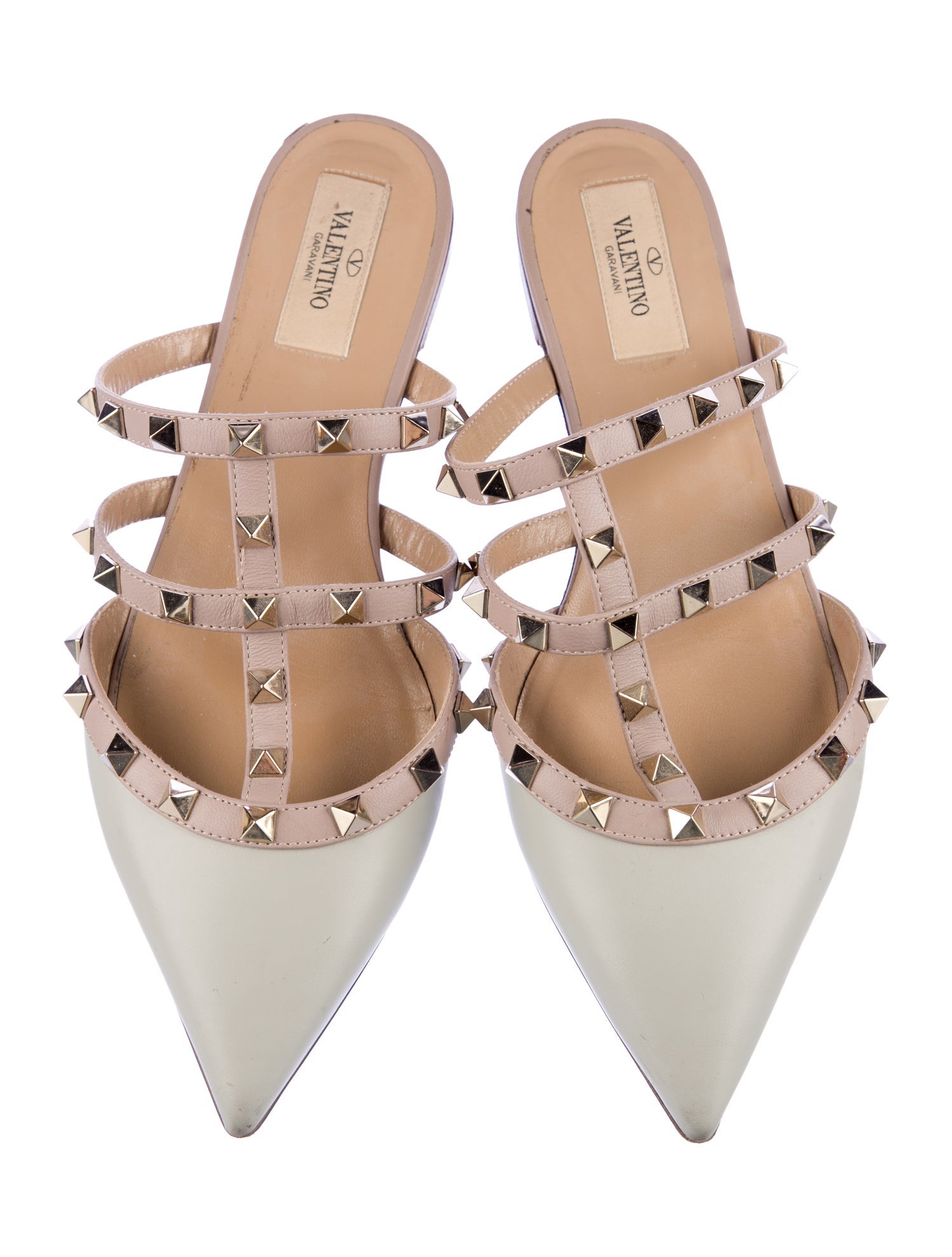 Valentino Rockstud Accents Leather Mules