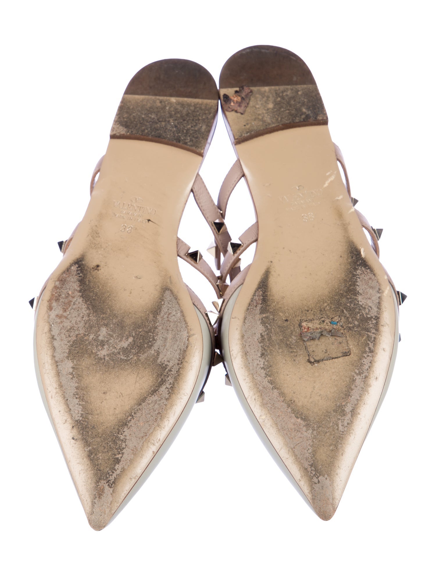 Valentino Rockstud Accents Leather Mules