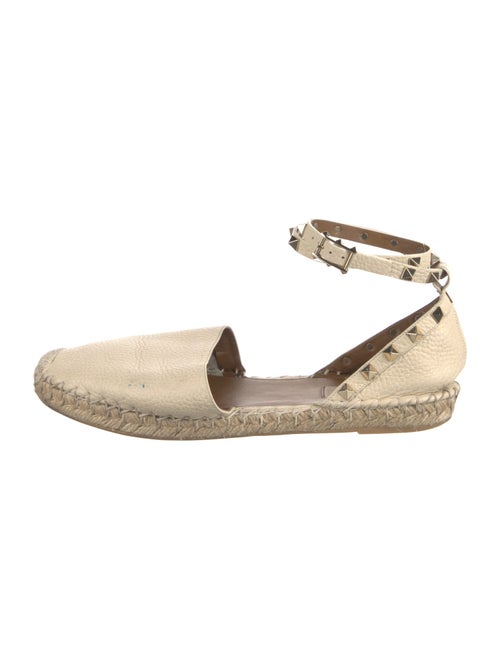 Valentino Rockstud Accents Leather Espadrilles