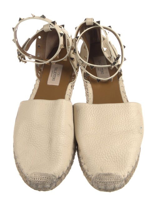 Valentino Rockstud Accents Leather Espadrilles