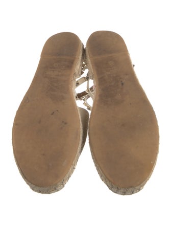 Valentino Rockstud Accents Leather Espadrilles