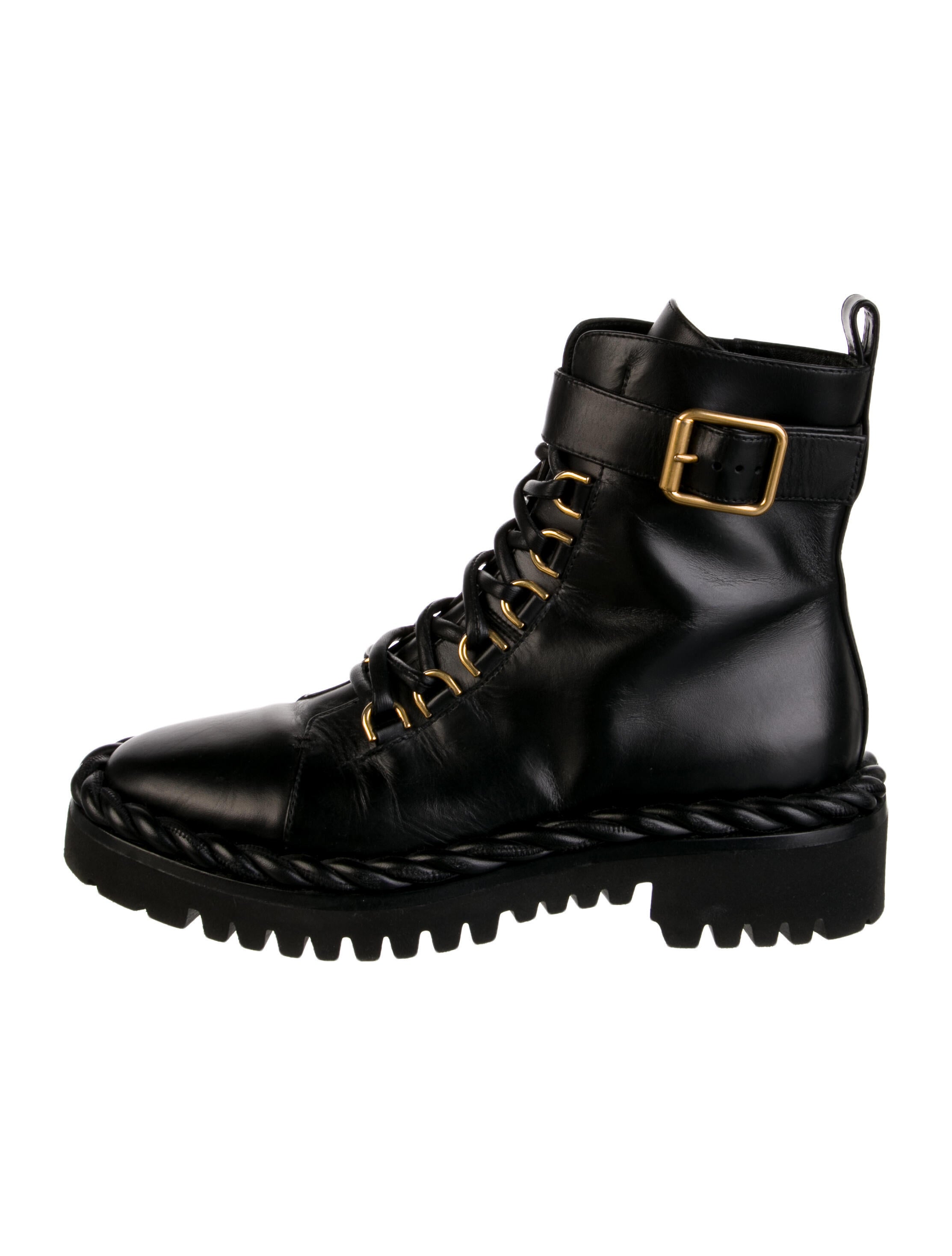 Valentino Leather Combat Boots