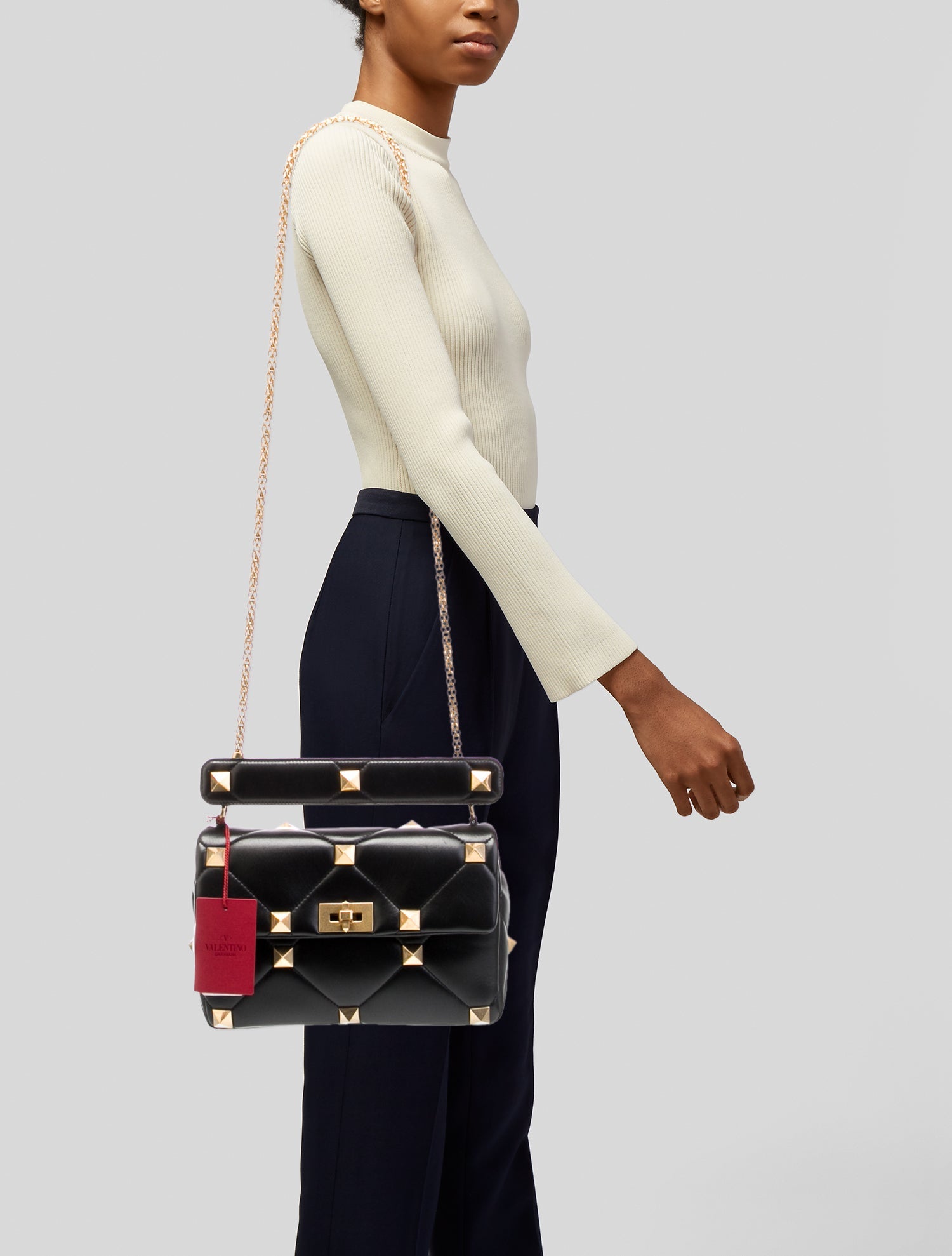 Valentino Rockstud Top Handle Bag