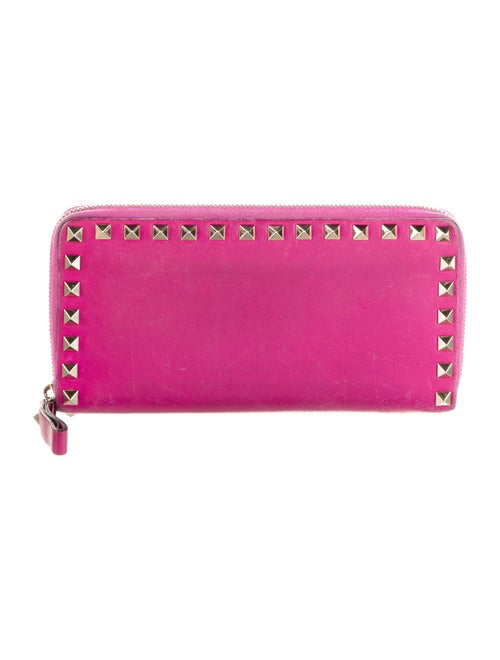 Valentino Rockstud Accents Leather Continental Wallet