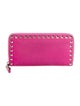 Valentino Rockstud Accents Leather Continental Wallet