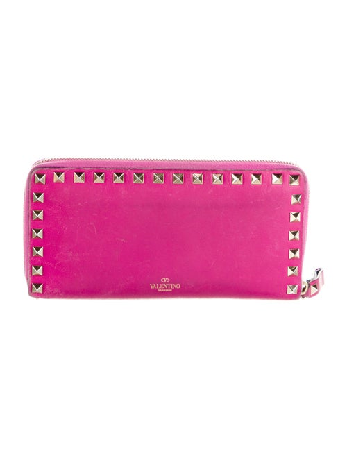 Valentino Rockstud Accents Leather Continental Wallet