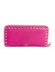 Valentino Rockstud Accents Leather Continental Wallet