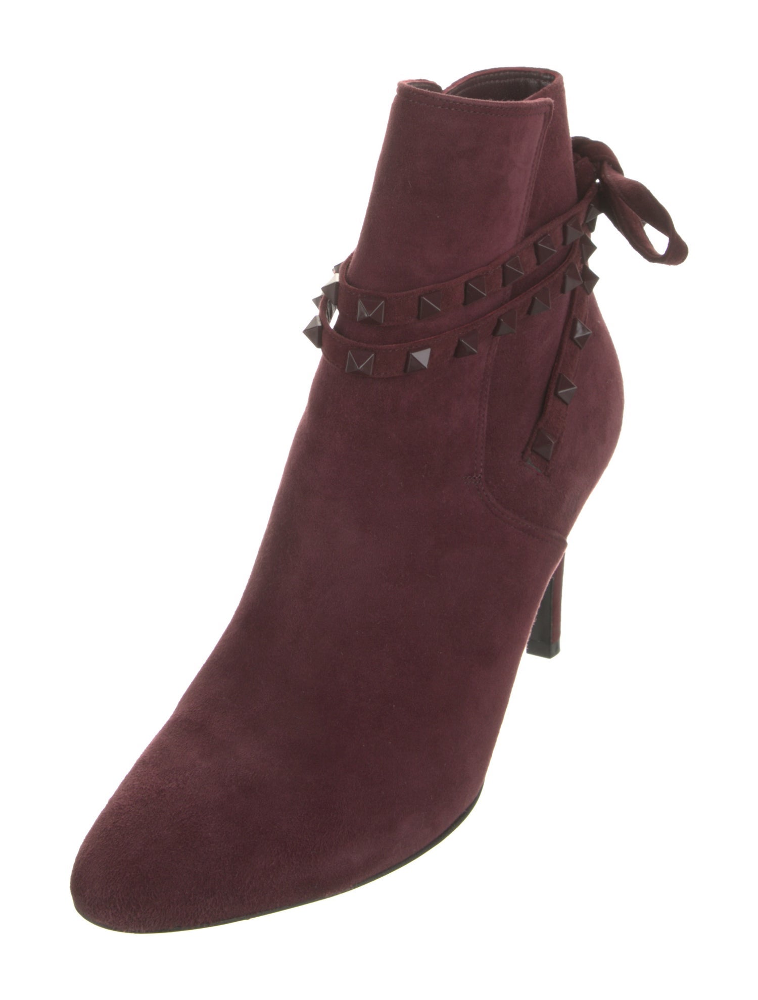 Valentino Rockstud Accents Suede Boots