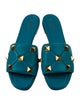 Valentino Rockstud Accents Leather Slides