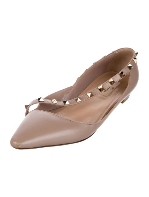 Valentino Rockstud Accents Leather Ballet Flats
