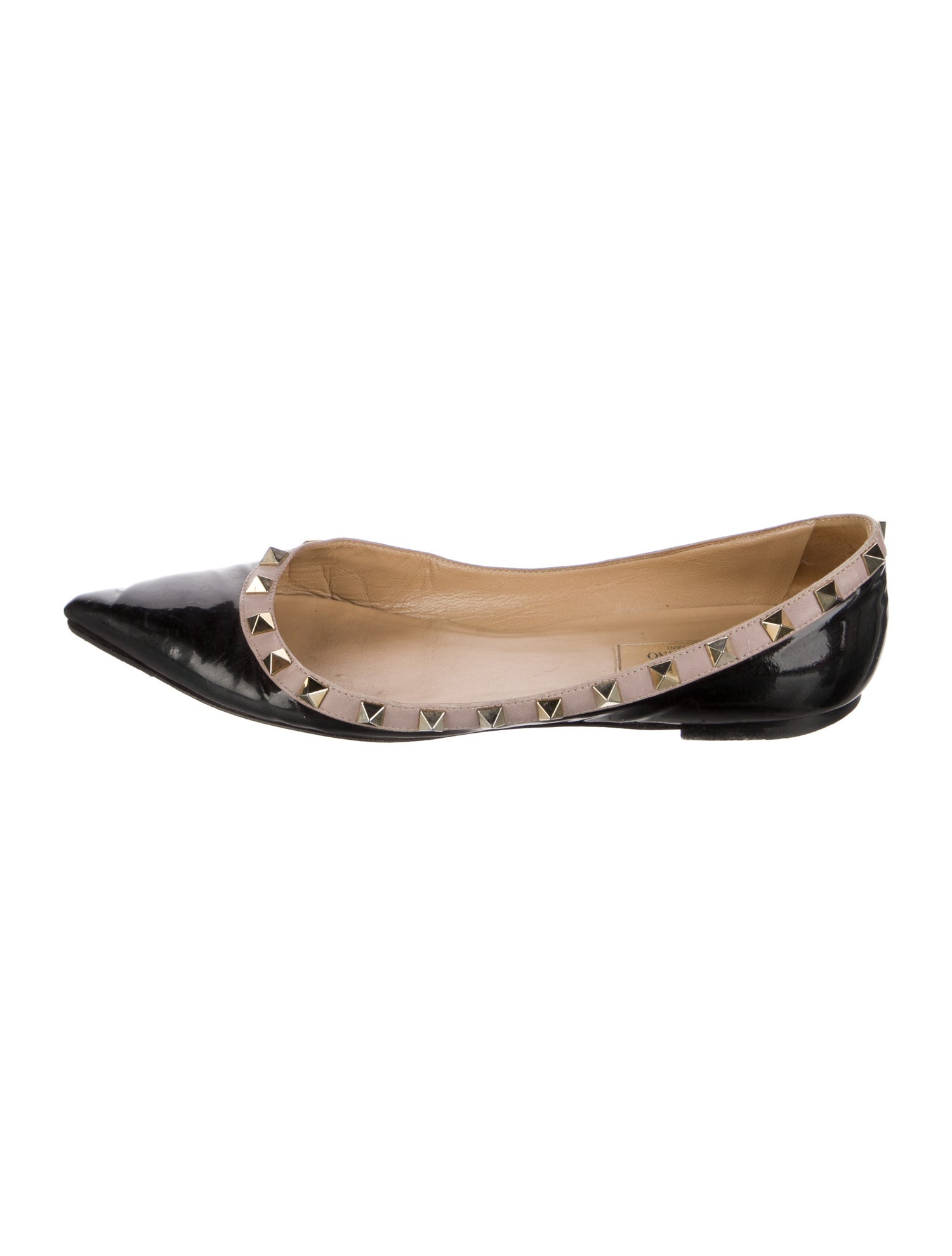 Valentino Rockstud Accents Patent Leather Ballet Flats