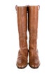 Valentino Rockstud Accents Leather Riding Boots