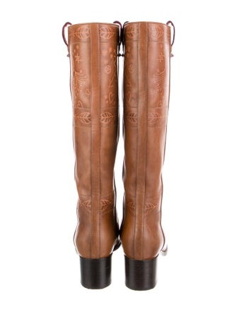 Valentino Rockstud Accents Leather Riding Boots