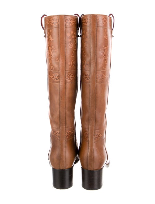 Valentino Rockstud Accents Leather Riding Boots