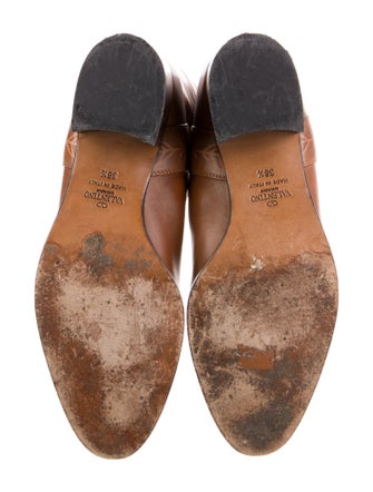 Valentino Rockstud Accents Leather Riding Boots