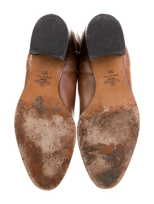 Valentino Rockstud Accents Leather Riding Boots