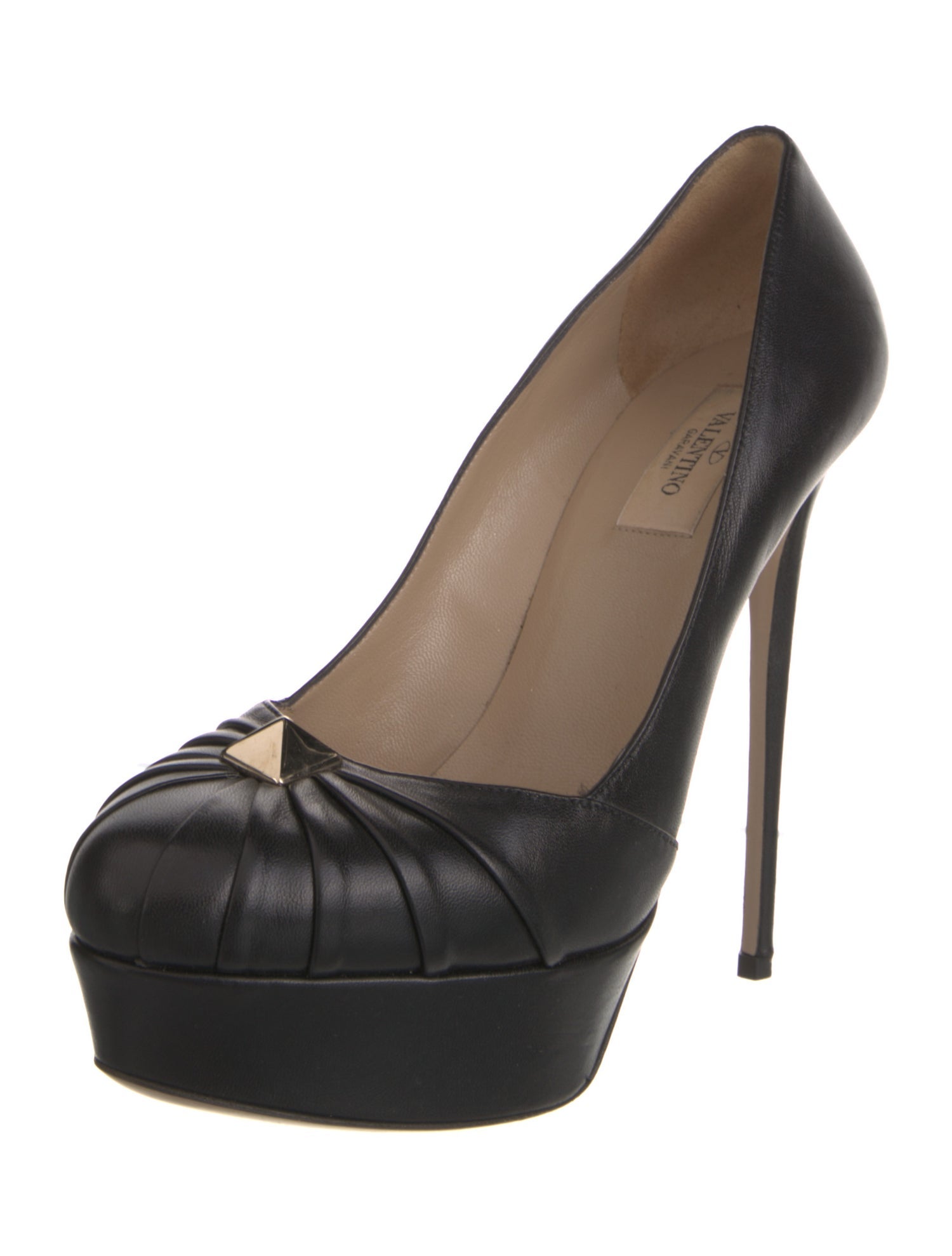 Valentino Rockstud Accents Leather Pumps