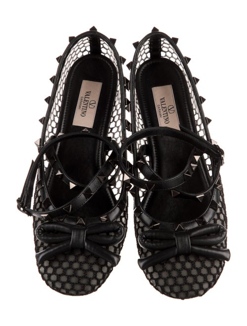 Valentino Rockstud Accents Mesh Flats