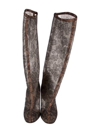 Valentino Lace Lace Pattern Boots