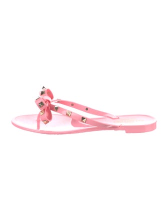 Valentino Rockstud Accents Rubber Slides