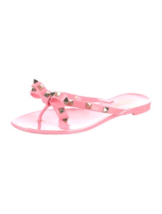 Valentino Rockstud Accents Rubber Slides