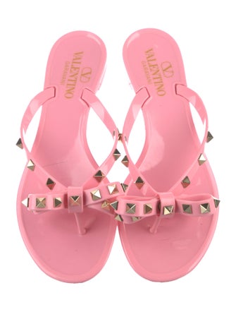 Valentino Rockstud Accents Rubber Slides
