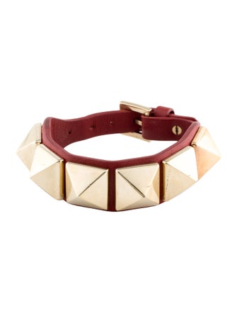 Valentino Leather Rockstud Wrap Bracelet
